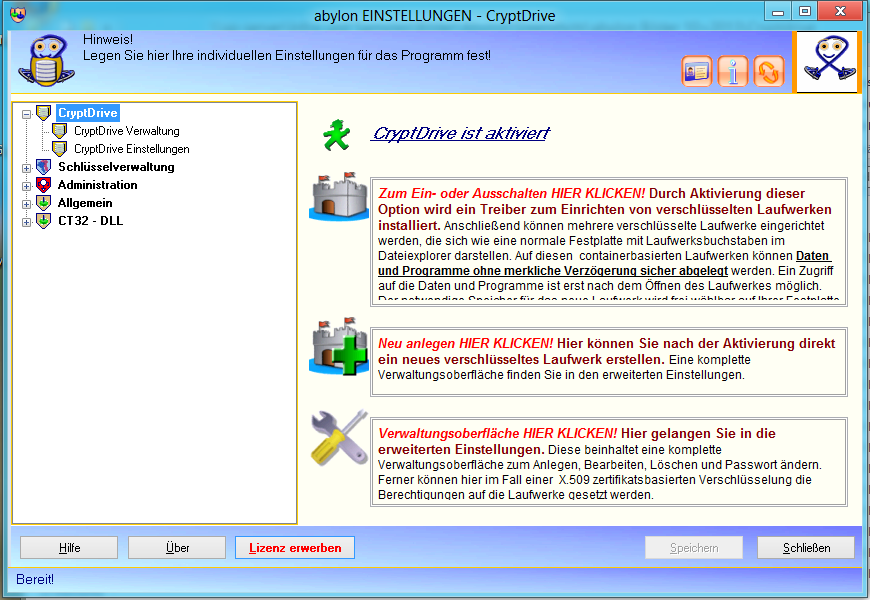 Screenshot: 24 Einstellungsdialog-Cryptdrive.PNG