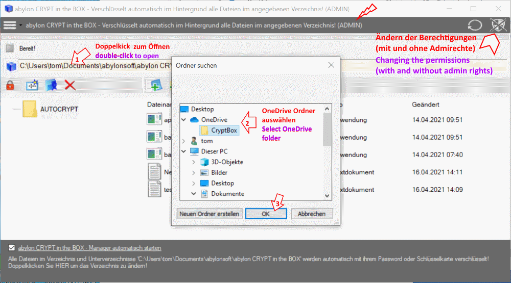 CRYPT in the BOX: Anleitung zum Ändern des Autocrypt-Odners