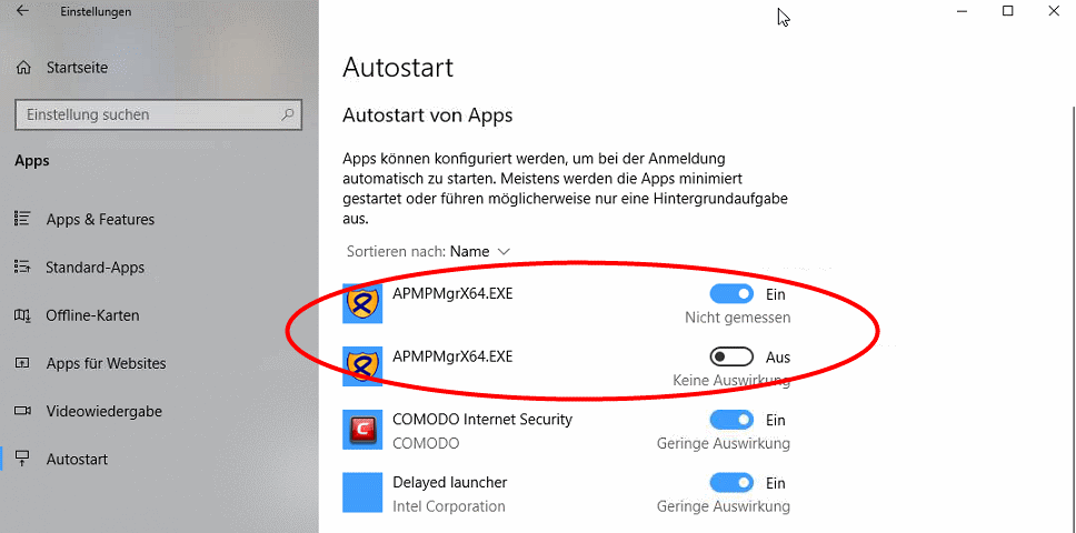 Win 10 Einstellungen: Doppelstart des Manager-Tray in Autostart verhindern