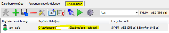 Speicherort der Keysafe-Datei