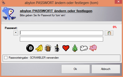 Screenshot: Passwort festlegen
