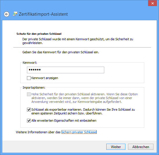 Screenshot: 25 Zertifikatsimport Kennwort-und-Optionen.PNG