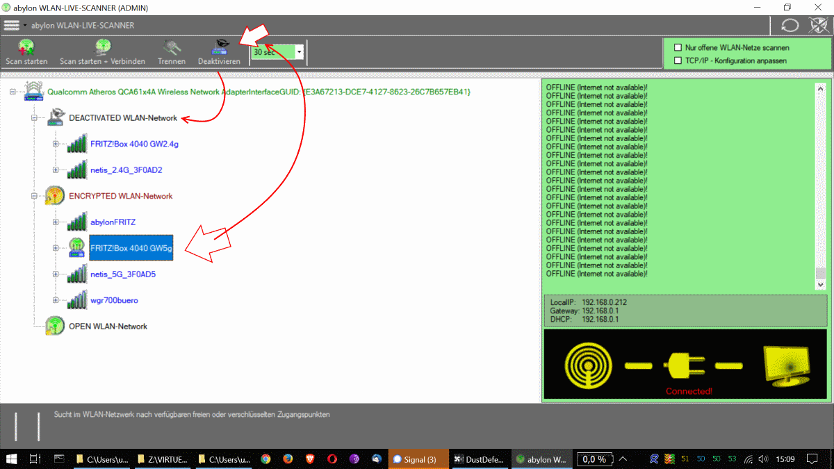 Bild zu WLAN mit der Software von abylonsoft deaktivieren