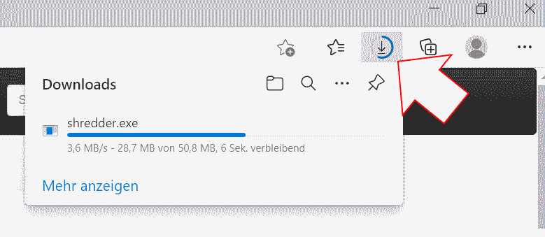 Bild zu Downloadanzeige im Edge-Browser