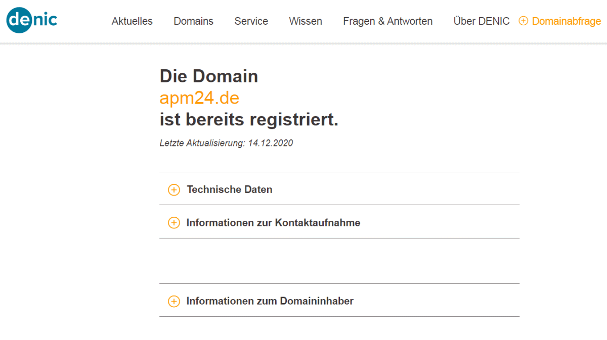 Bild zu Domainname