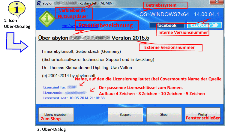 Bild zu Programminformationen im Über-Dialog